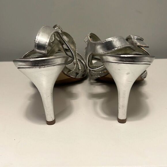 Alfani Alisa Silver Sparkly Strappy Heel Sandals Size 7.5M - Picture 4 of 12